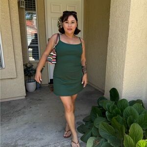 A line Green Dress